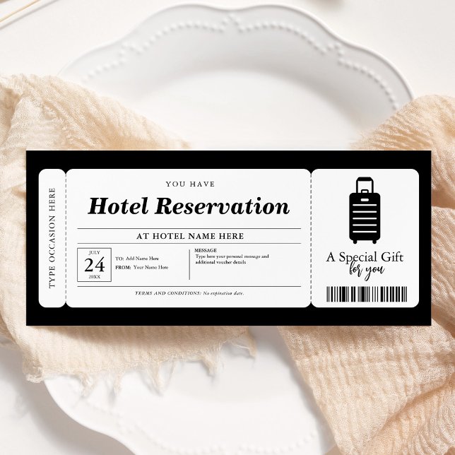 Hotel Reservation Staycation Voucher Certificate Invitation (Creator Uploaded)