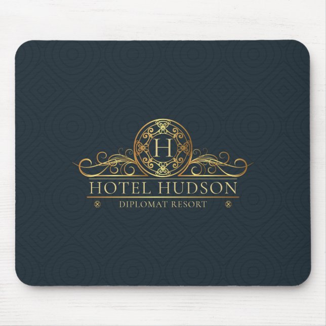 Hotel Resort Branding Luxury Monogrammed Mouse Mat (Front)