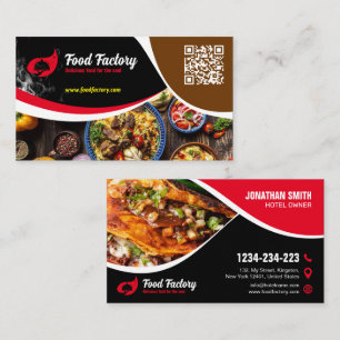 Hotel, Restaurant, Cafe, Grill Business Card +Logo