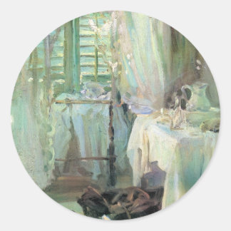 Hotel Room by John Singer Sargent Classic Round Sticker