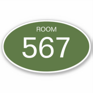 Hotel room door number template vinyl sticker