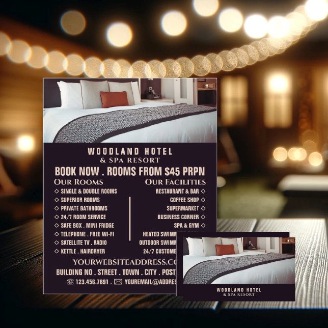 Hotel Room, Hotel Accommodation Business Card (Creator Uploaded)