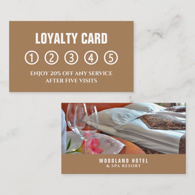 Hotel Room, Hotel Accommodation Business Loyalty Card (Front/Back)