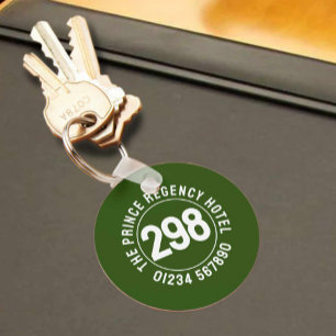 Hotel Room Key Fob with Room Number