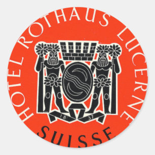 Hotel Rothaus Lucerne Switzerland Travel Sticker