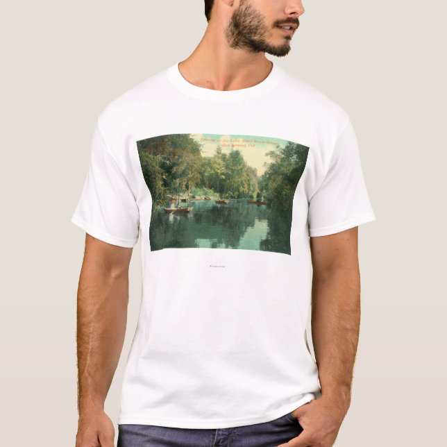 Hotel Rowardennan Guests Boating on the Lake T-Shirt (Front)