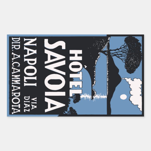 Hotel Savoia (Napoli - Italy) Vector format Rectangular Sticker (Front)