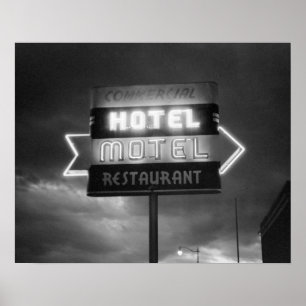 Hotel Sign, 1942. Vintage Photo Poster