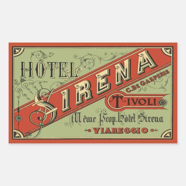 Hotel Sirena (Tivoli - Italy) Rectangular Sticker (Front)