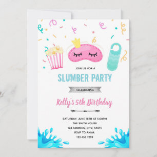 Hotel slumber pool party invitation