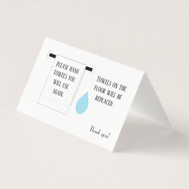 Hotel Towel Sign Business Card (Front)