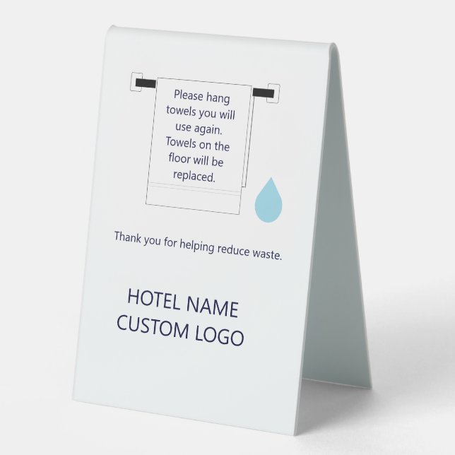 Hotel Towel Water Conservation Sign  (Front)