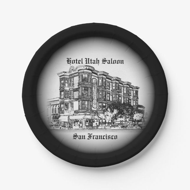 Hotel Utah Saloon Paper Plates (Front)