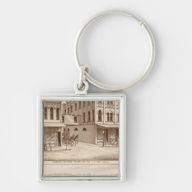 Hotel, vineyard, Tulare Key Ring (Front)