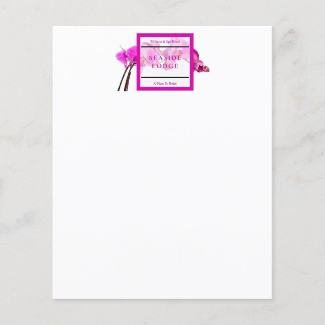 Hotel Wellness and Spa business guest accessory (Front)