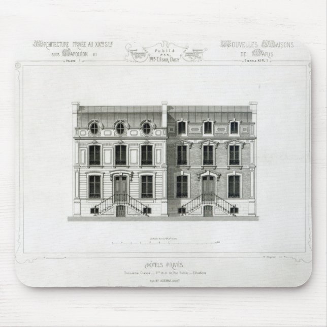 Hotels Prives, 10 & 12 Rue Balzac, Paris Mouse Mat (Front)