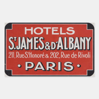 Hotels St james & d'Albaby (Paris France) Rectangular Sticker