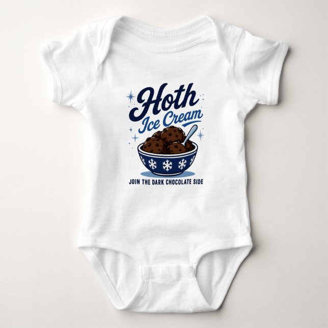 Hoth Ice Cream Dark Chocolate Funny Baby Bodysuit (Front)
