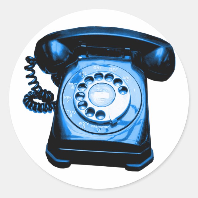 Hotline Blue Classic Round Sticker (Front)