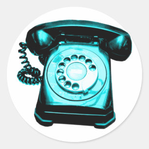Hotline Cyan Classic Round Sticker