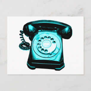 Hotline in Cyan Postcard