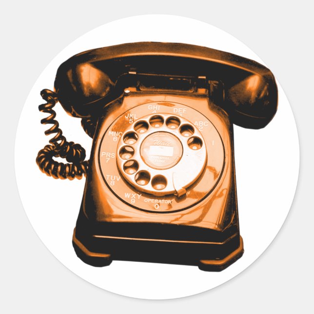 Hotline Orange Classic Round Sticker (Front)