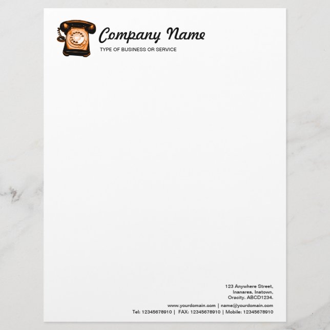 Hotline - Orange Customized Letterhead (Front)