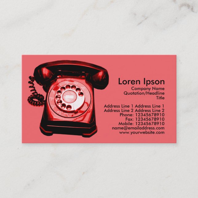 Hotline - Red Business Card (Front)