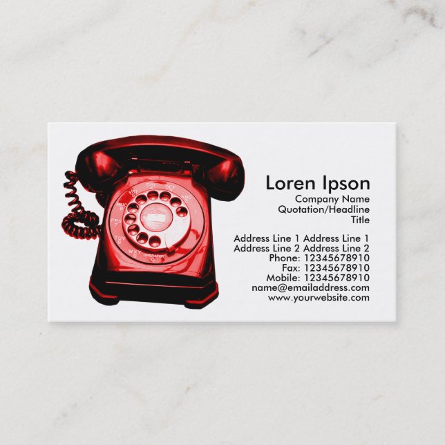 Hotline - Red Business Card (Front)