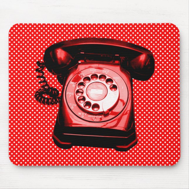 Hotline - Red Net Pattern Mouse Mat (Front)