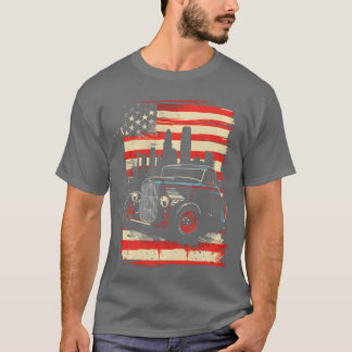 HotRod American Flagee Vintage Legend Car Man gift T-Shirt