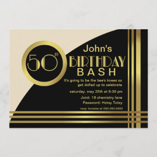 Hotsy Totsy 1920s Style 50th Birthday Party Invite