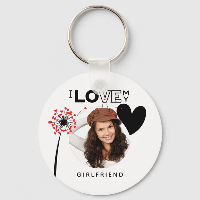 HOTTEST Girlfriend Alert! Photo I Love My GF Award Key Ring (Front)
