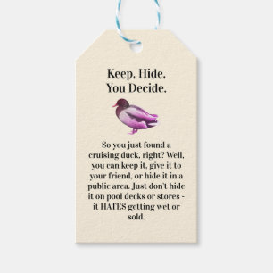 Hottest Pinks '80s Print Ad-Style Crusing Duck Gift Tags