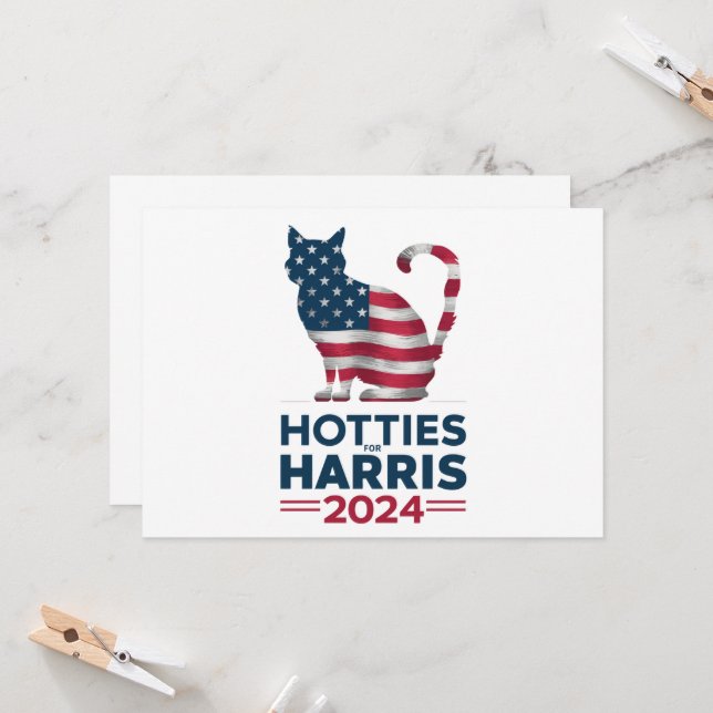 Hotties For Harris 2024 Cat Ladies Kamala Harris Invitation (Front/Back In Situ)