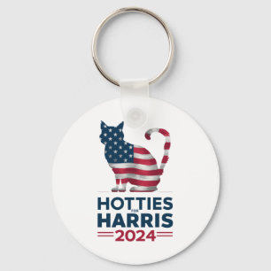 Hotties For Harris 2024 Cat Ladies Kamala Harris Key Ring
