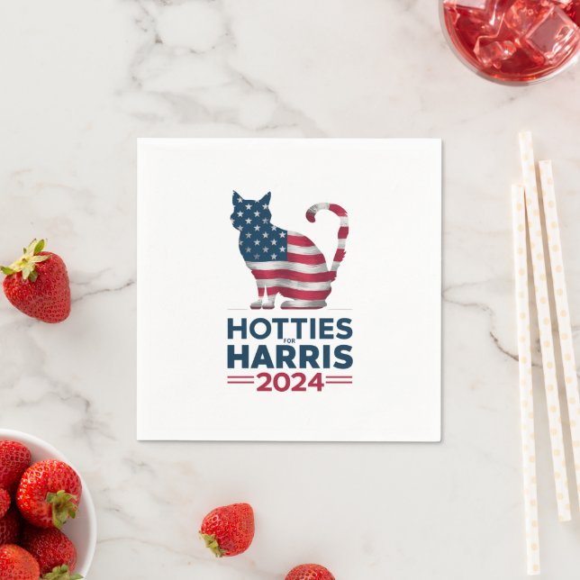Hotties For Harris 2024 Cat Ladies Kamala Harris Napkin (Insitu)