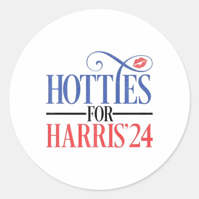 Hotties For Harris 2024  Classic Round Sticker (Front)