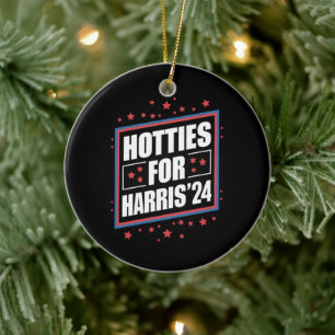 Hotties For Kamala Harris Ceramic Tree Decoration