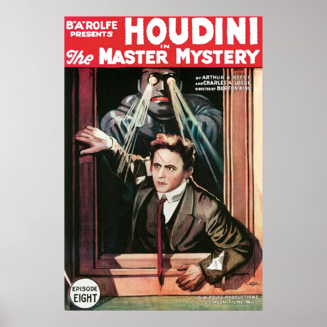 Houdini, The Mastery Mystery vintage poster 1919 (Front)