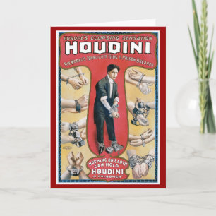 Houdini ~ Vintage Handcuff Escape Artist Card