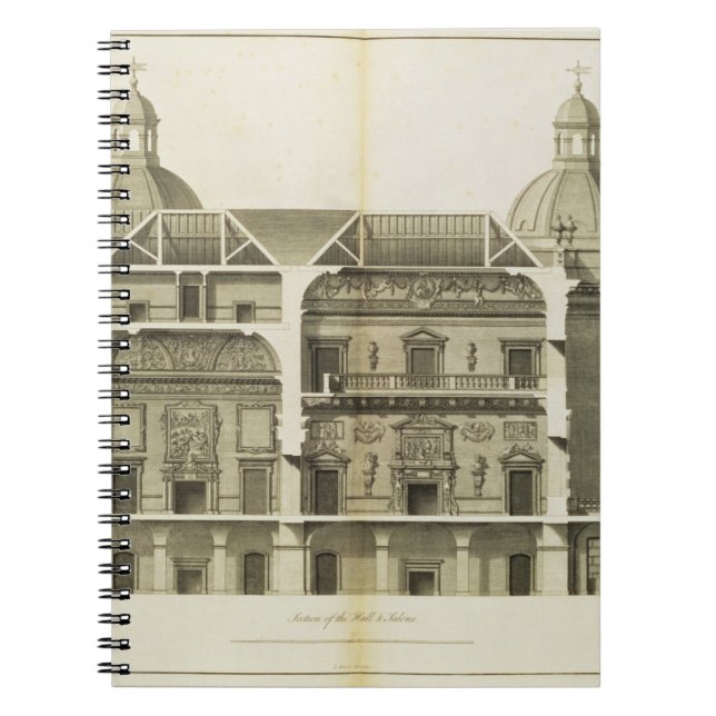 Houghton Hall: cross-section of the Hall and Salon Notebook (Front)