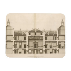 Houghton Hall: section of the West front, engraved Magnet