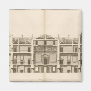 Houghton Hall: section of the West front, engraved Magnet