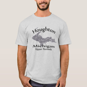 Houghton Michigan Map Design T-shirt