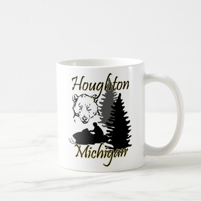 Houghton Michigan Snowmobile Bear Mug (Right)