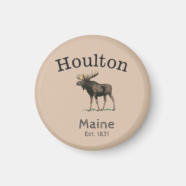 Houlton Maine Moose Magnet (Front)