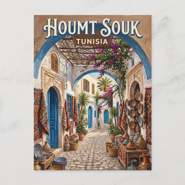 Houmt Souk Tunisia Postcard (Front)