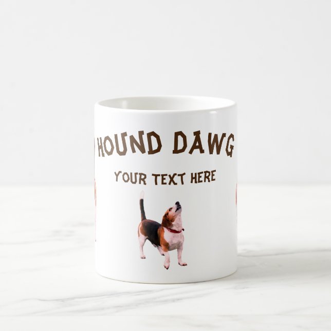 Hound Dawg Beagle Funny Personalised Coffee Mug (Center)