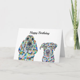 Hound Dog and Labrador Birthday Card